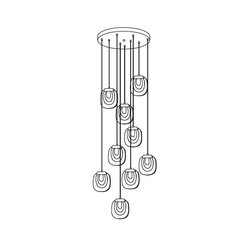 Avesia Minimalistische Pendelleuchte aus Glas für Treppenhaus