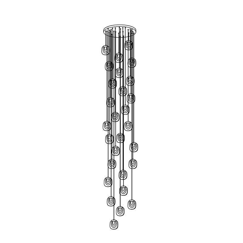 Avesia Minimalistische Pendelleuchte aus Glas für Treppenhaus