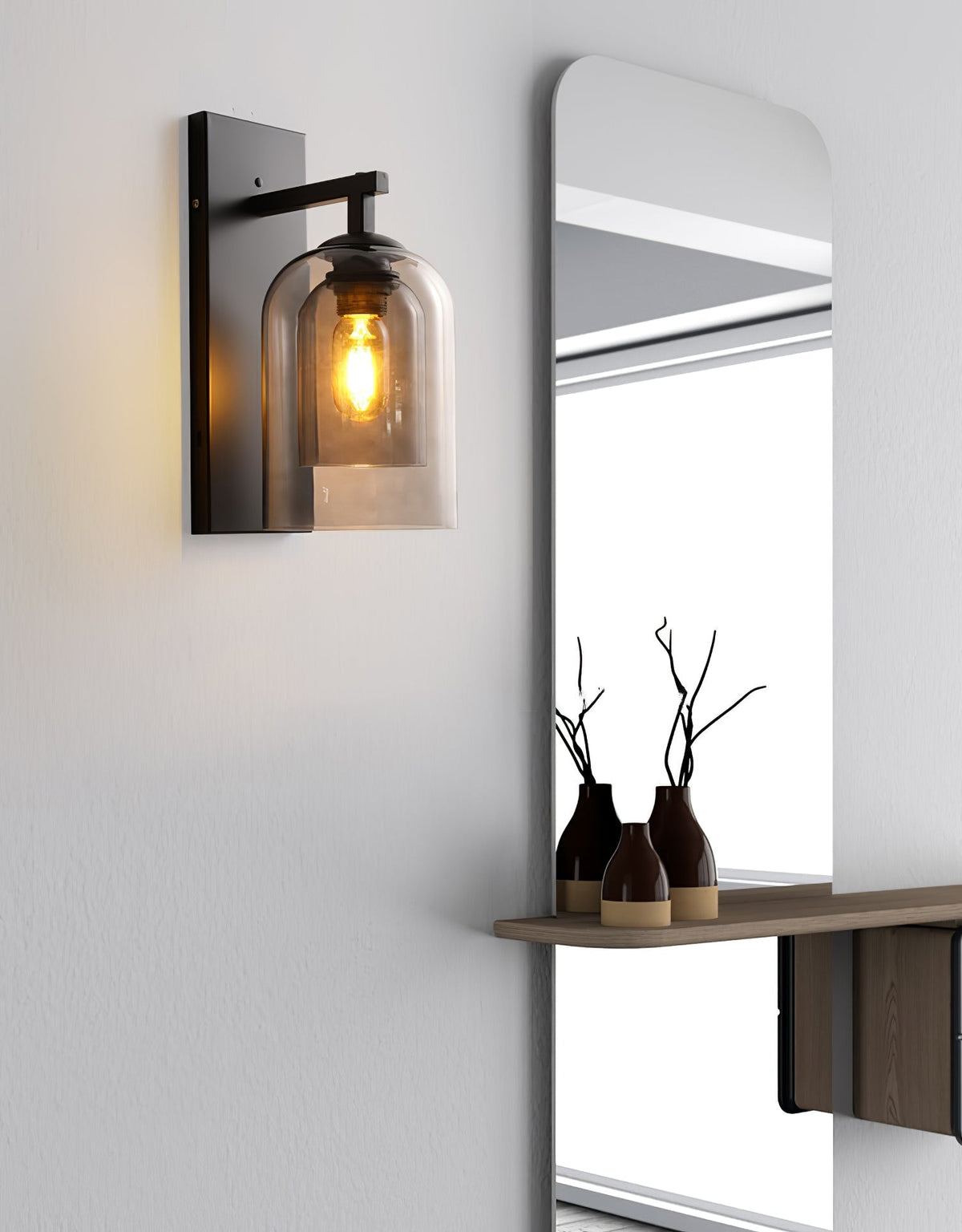 Xalen Premium zeitgenössische Kunst-Wandleuchte aus Tubular-Glas