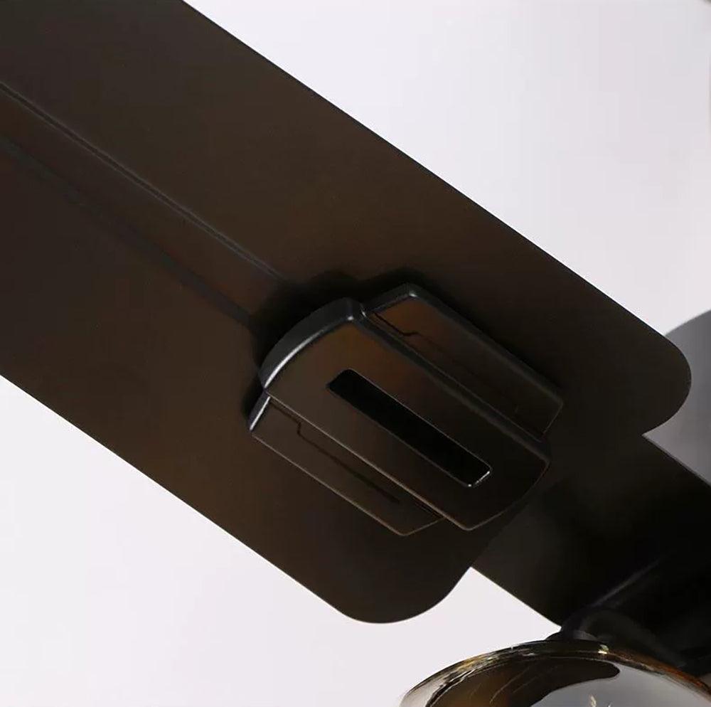 Zazoren Vintage Schwarz Glas Deckenventilator mit Beleuchtung