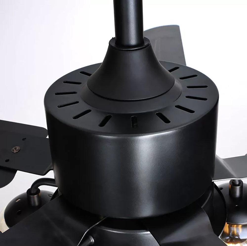 Zazoren Vintage Schwarz Glas Deckenventilator mit Beleuchtung