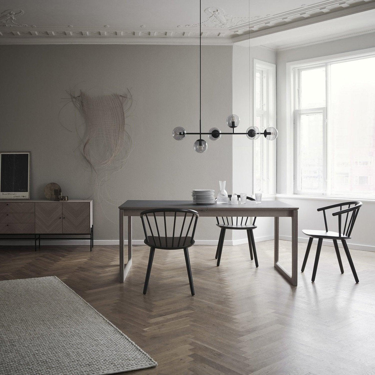 Yorvin Pendelleuchte Orb Messing Glas für Wohnzimmer
