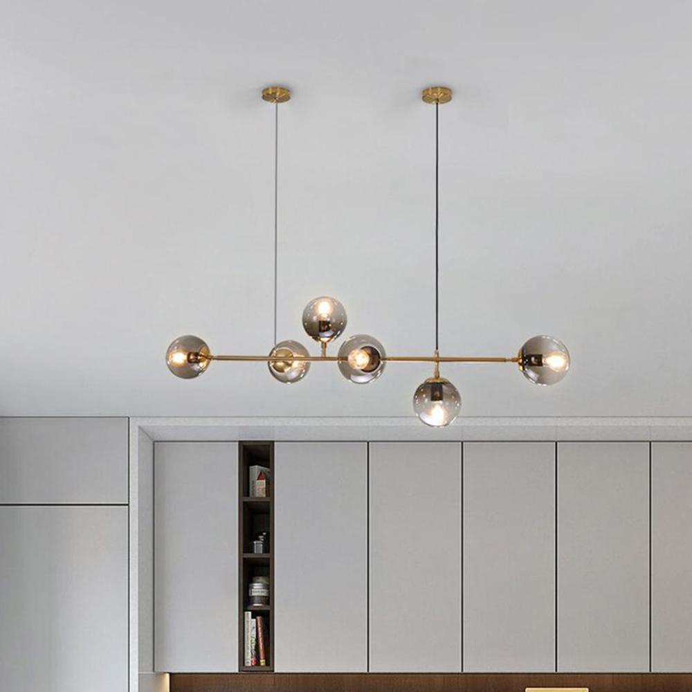 Yorvin Pendelleuchte Orb Messing Glas für Wohnzimmer