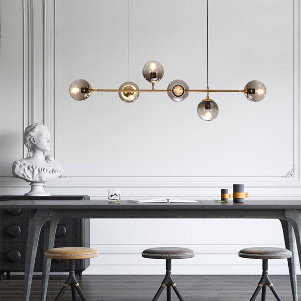 Yorvin Pendelleuchte Orb Messing Glas für Wohnzimmer