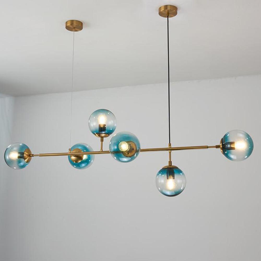 Yorvin Pendelleuchte Orb Messing Glas für Wohnzimmer