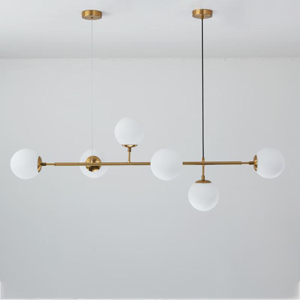 Yorvin Pendelleuchte Orb Messing Glas für Wohnzimmer