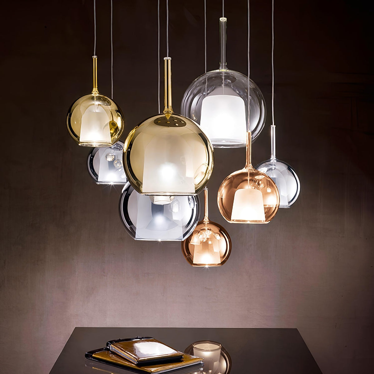 Lioranira Pendelleuchte Rauchglas Transparent Rund