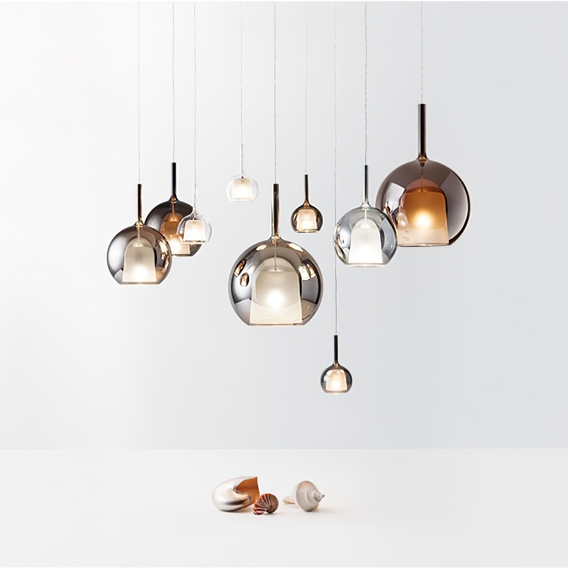 Lioranira Pendelleuchte Rauchglas Transparent Rund