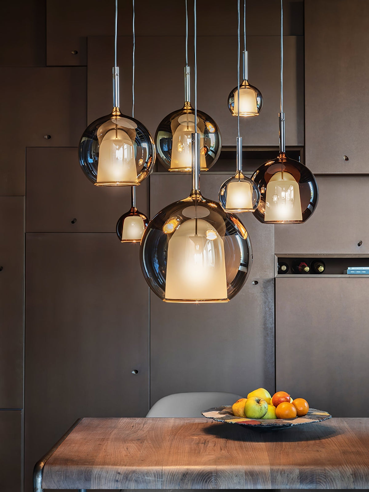Lioranira Pendelleuchte Rauchglas Transparent Rund