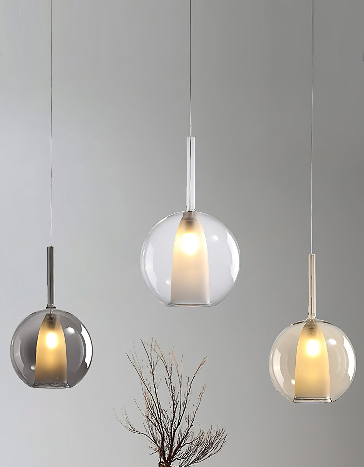 Lioranira Pendelleuchte Rauchglas Transparent Rund