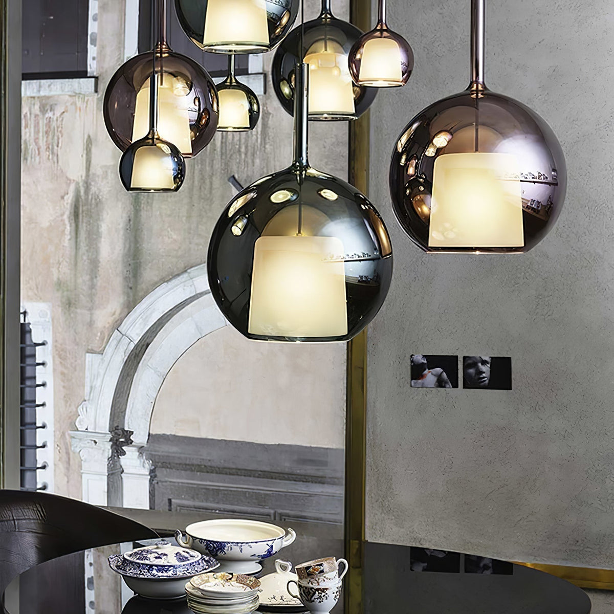 Lioranira Pendelleuchte Rauchglas Transparent Rund