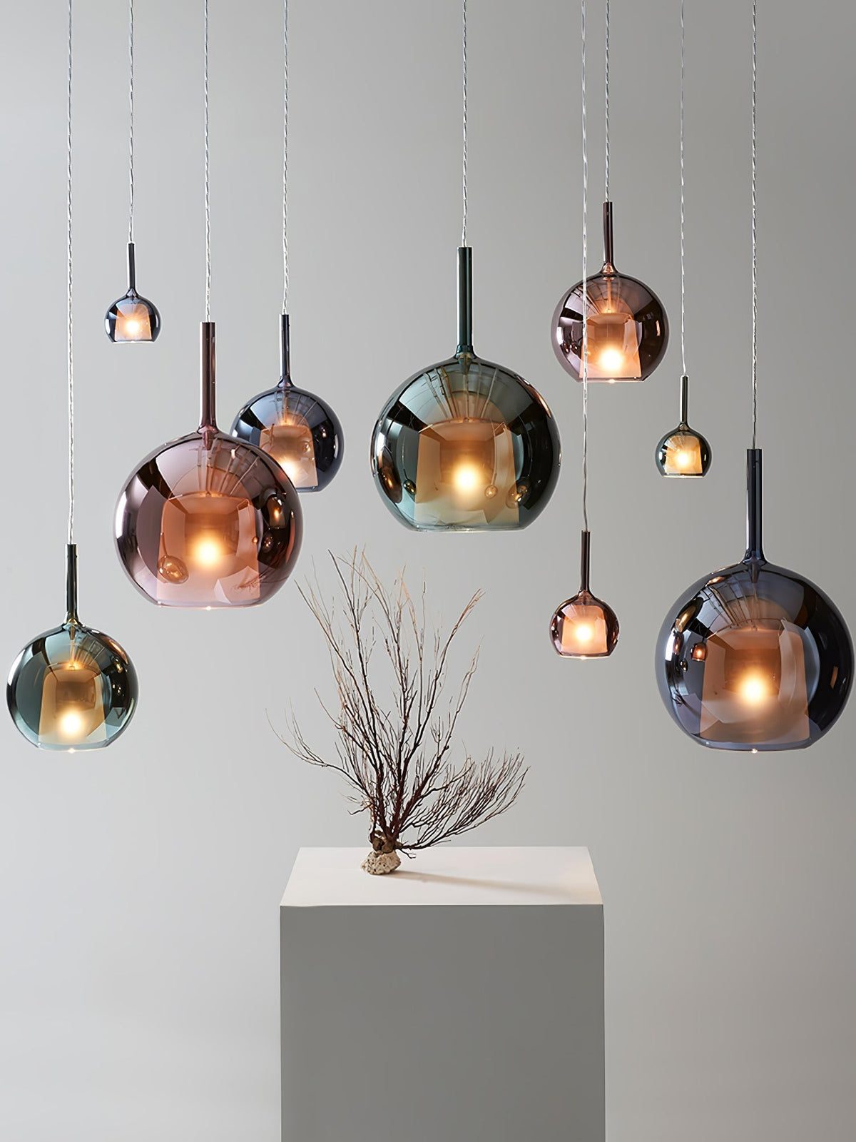 Lioranira Pendelleuchte Rauchglas Transparent Rund