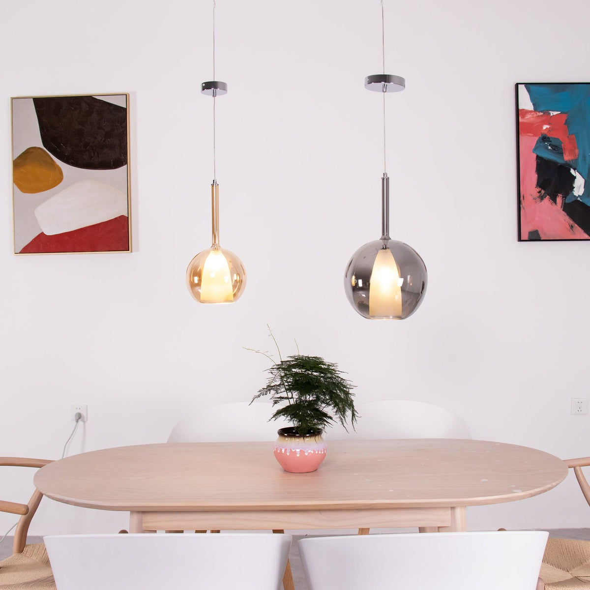 Lioranira Pendelleuchte Rauchglas Transparent Rund