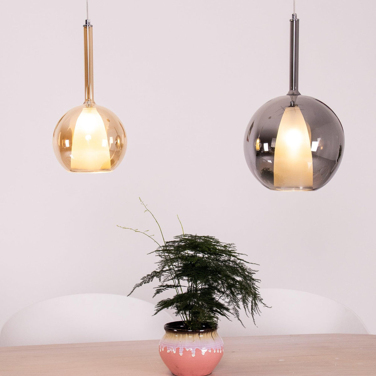 Lioranira Pendelleuchte Rauchglas Transparent Rund
