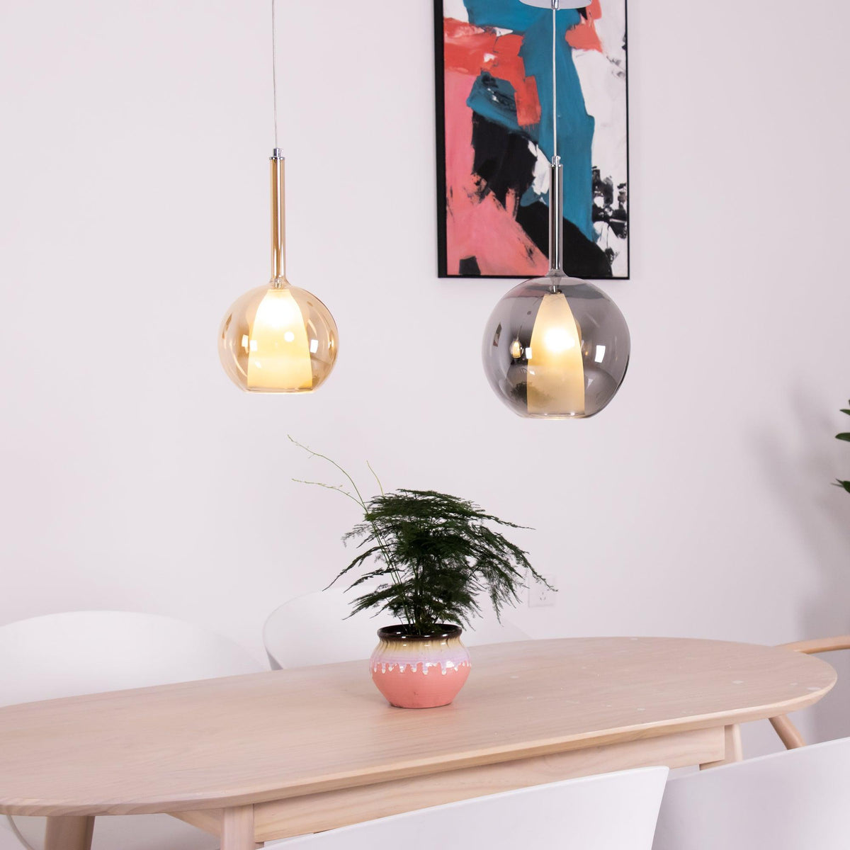Lioranira Pendelleuchte Rauchglas Transparent Rund