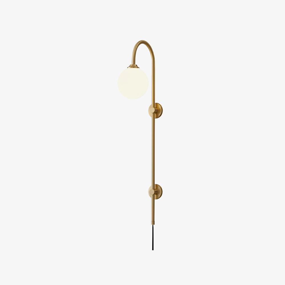 Evshaia Premium Elegance Kugel-Wandleuchte aus Messing mit Glas | US-Stecker