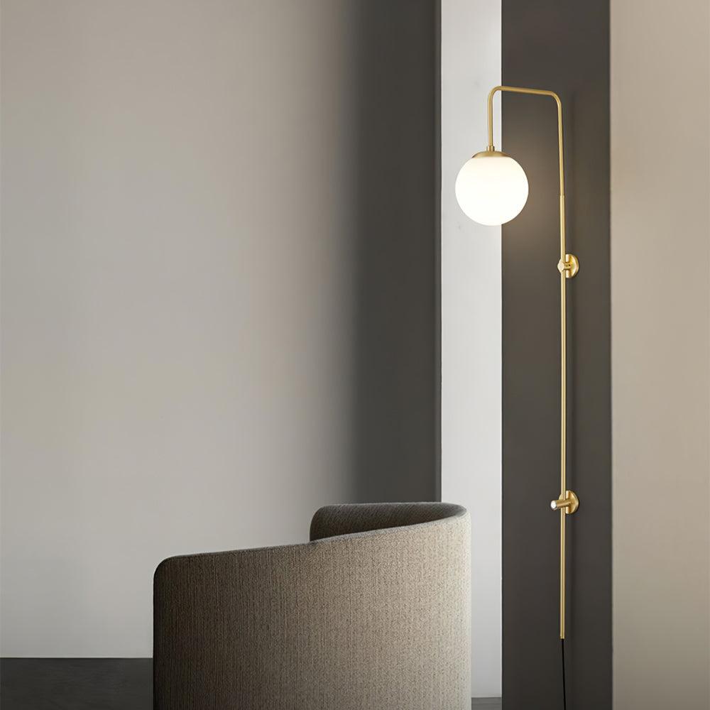 Evshaia Premium Elegance Kugel-Wandleuchte aus Messing mit Glas | US-Stecker