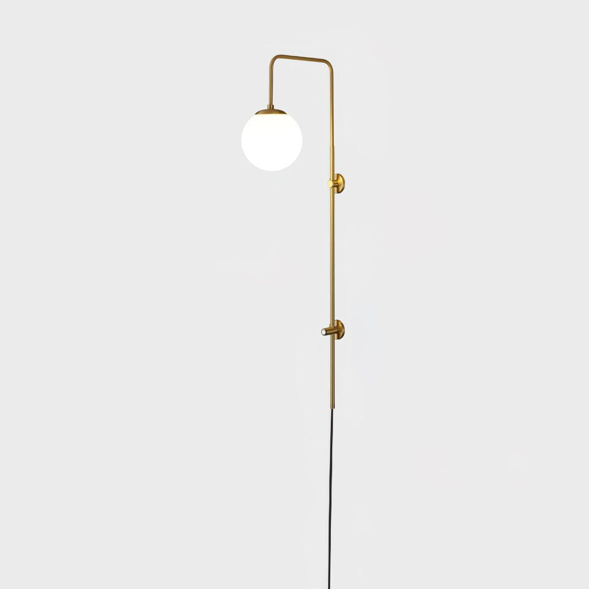 Evshaia Premium Elegance Kugel-Wandleuchte aus Messing mit Glas | US-Stecker