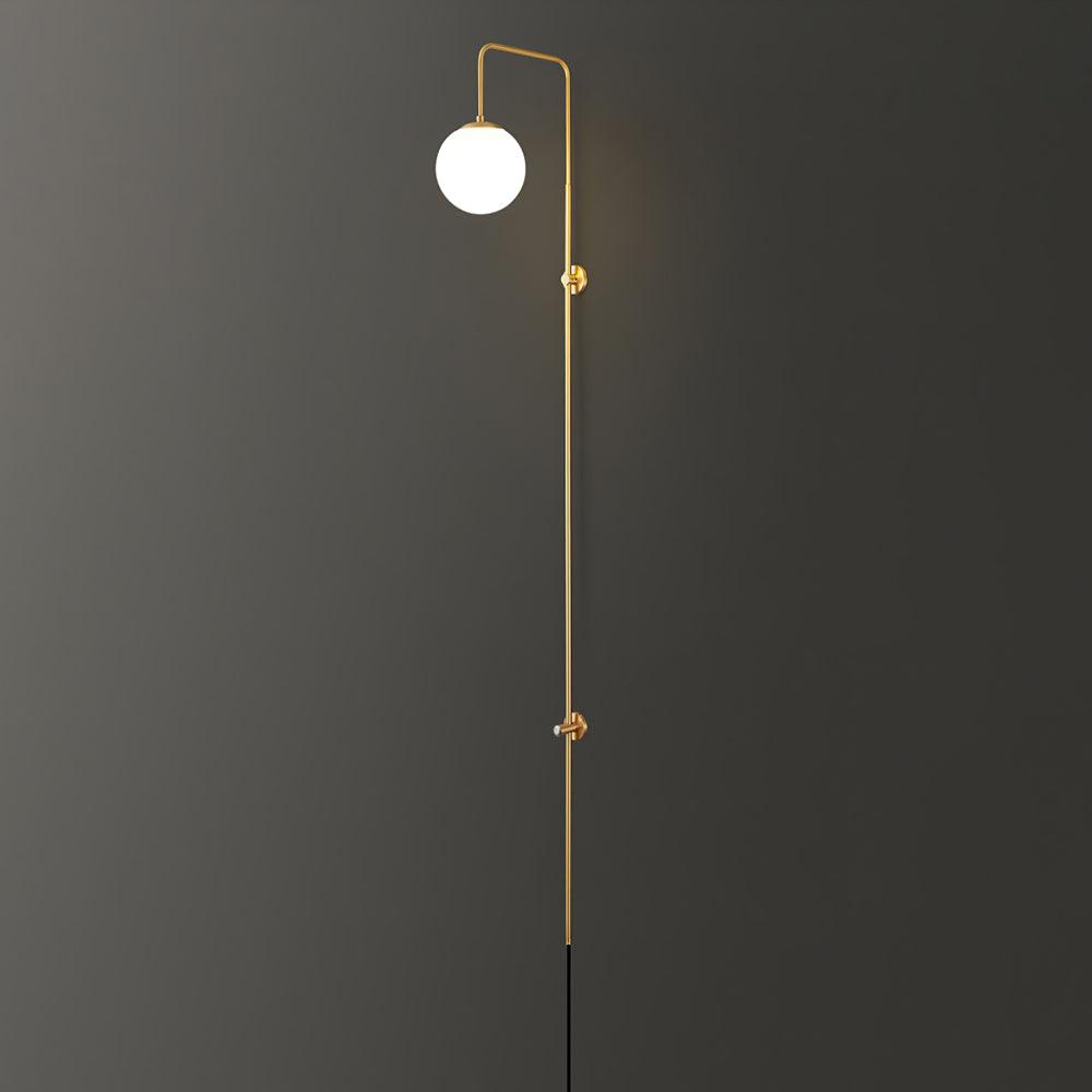 Evshaia Premium Elegance Kugel-Wandleuchte aus Messing mit Glas | US-Stecker