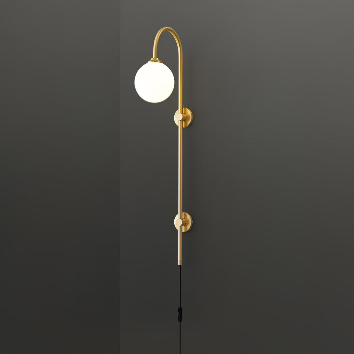 Evshaia Premium Elegance Kugel-Wandleuchte aus Messing mit Glas | US-Stecker