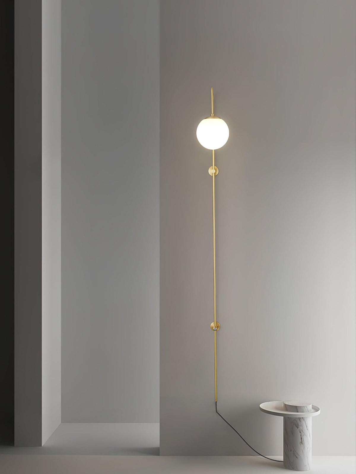 Evshaia Premium Elegance Kugel-Wandleuchte aus Messing mit Glas | US-Stecker