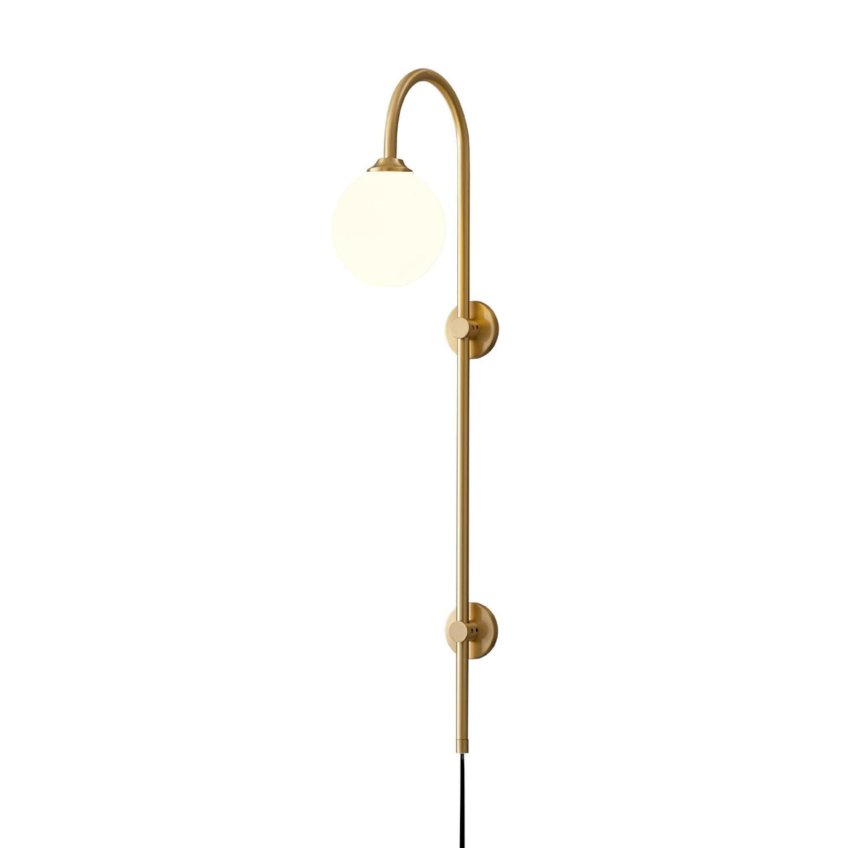 Evshaia Premium Elegance Kugel-Wandleuchte aus Messing mit Glas | US-Stecker