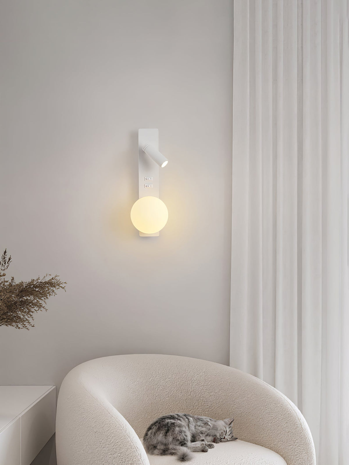 Thalior zeitgenössische minimalistische schlanke Glas-Wandleuchte
