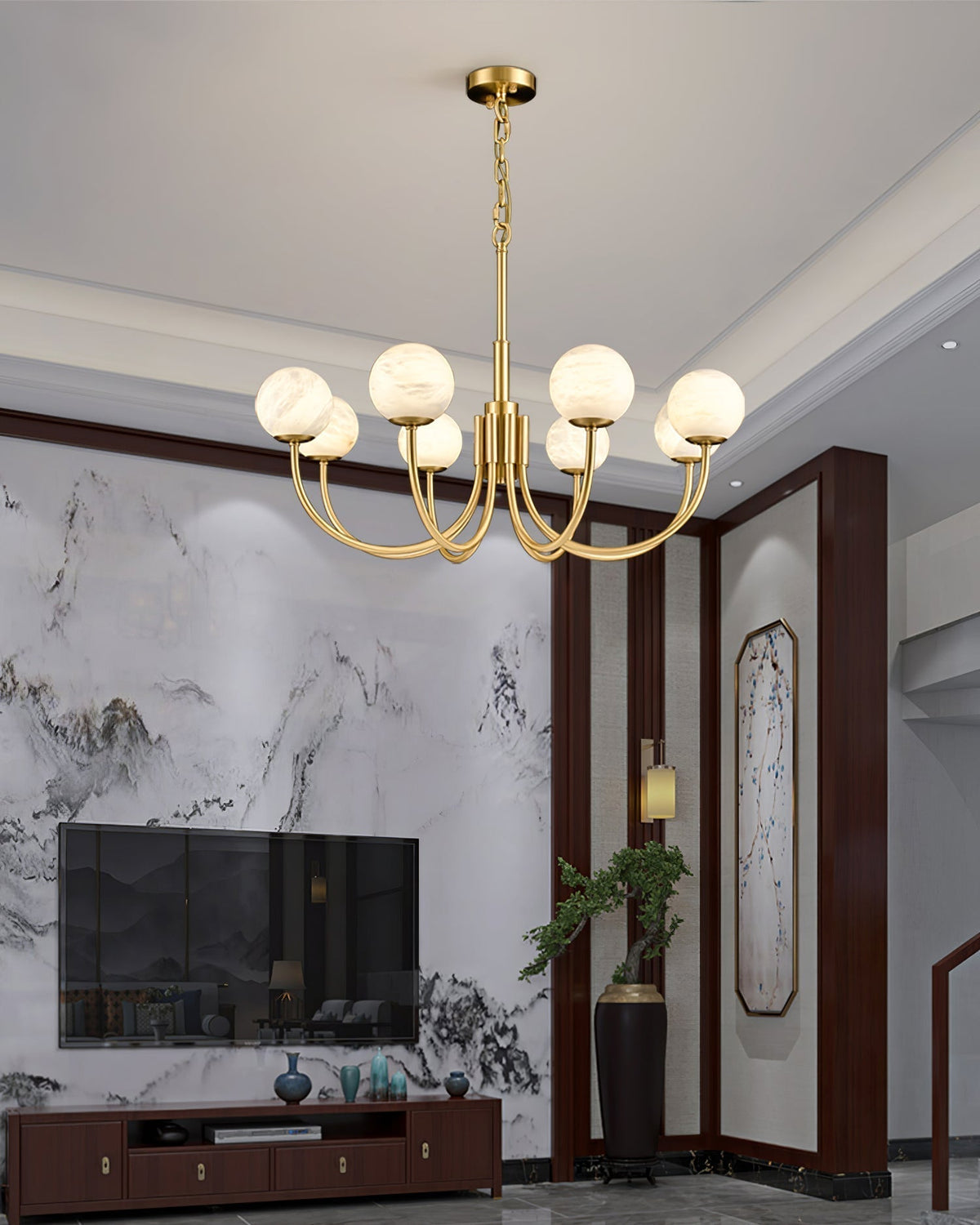 Kronleuchter Alabaster luxuriös
