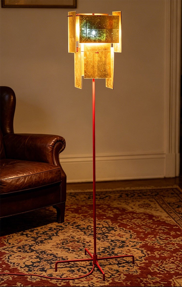 Marcelline Stehleuchte in Blattgold und
