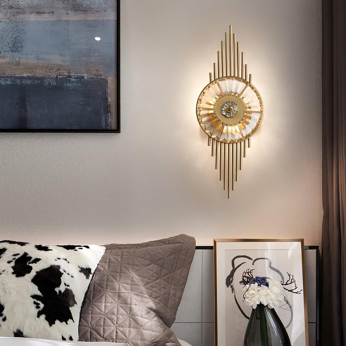 Cilirel Postmodern Luxus-Wandleuchte aus Gold mit Kristall