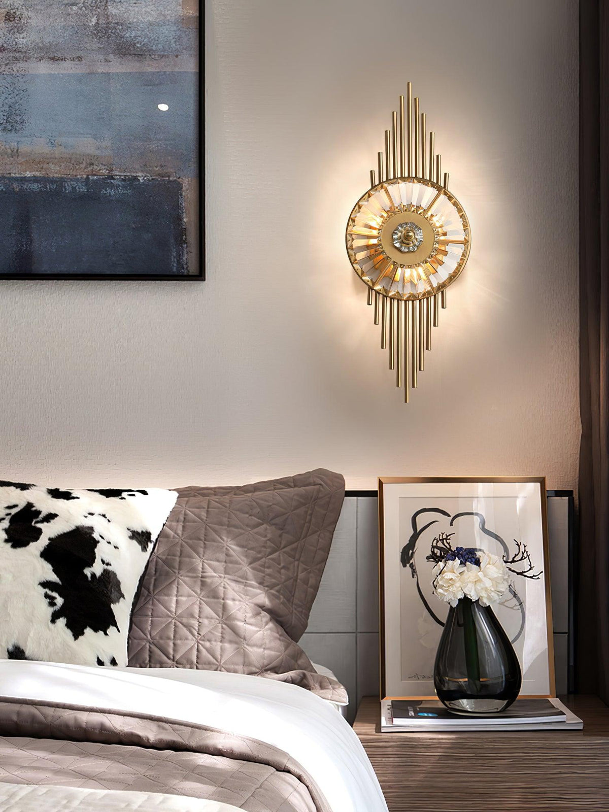 Cilirel Postmodern Luxus-Wandleuchte aus Gold mit Kristall
