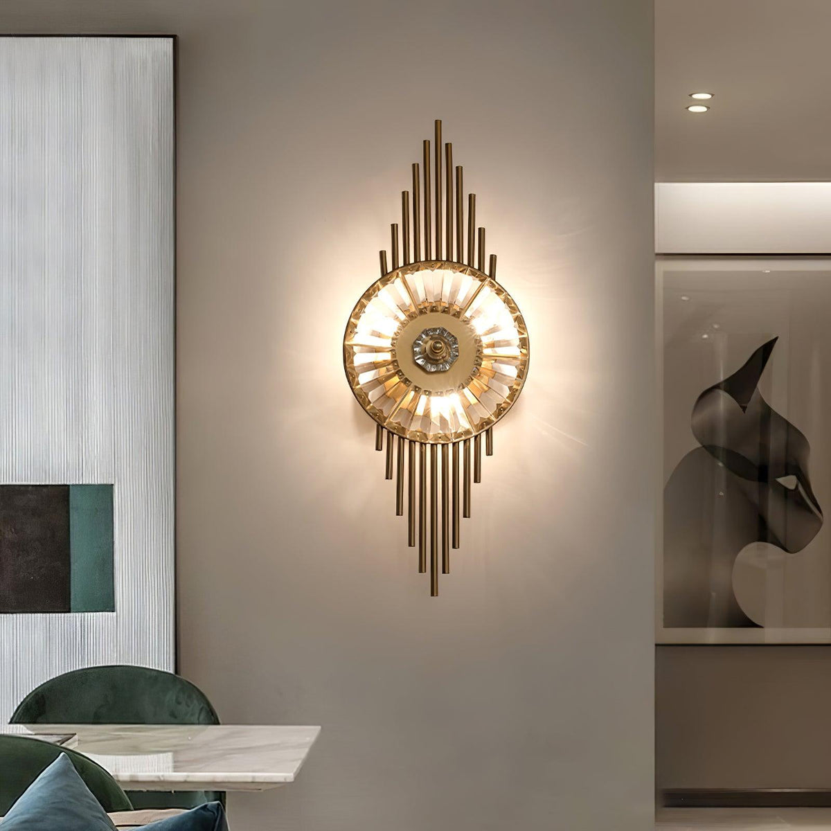 Cilirel Postmodern Luxus-Wandleuchte aus Gold mit Kristall