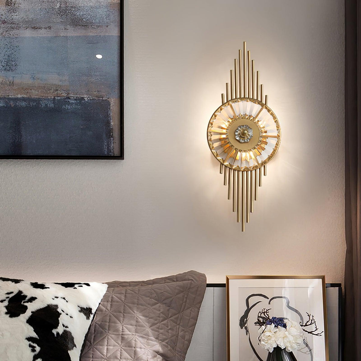 Cilirel Postmodern Luxus-Wandleuchte aus Gold mit Kristall