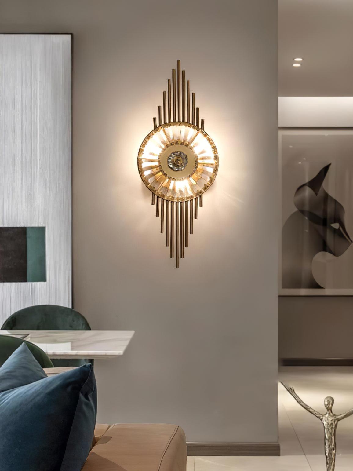 Cilirel Postmodern Luxus-Wandleuchte aus Gold mit Kristall