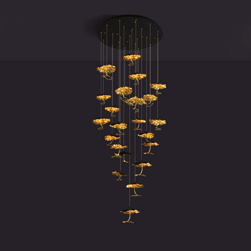 Aureate Cloud Messing Cluster Kronleuchter