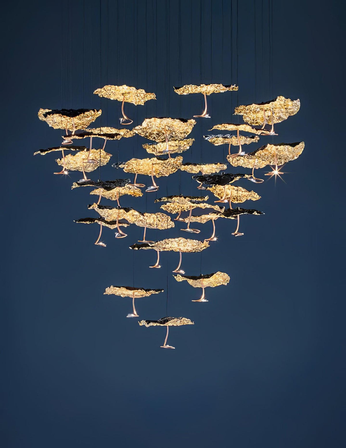 Aureate Cloud Messing Cluster Kronleuchter