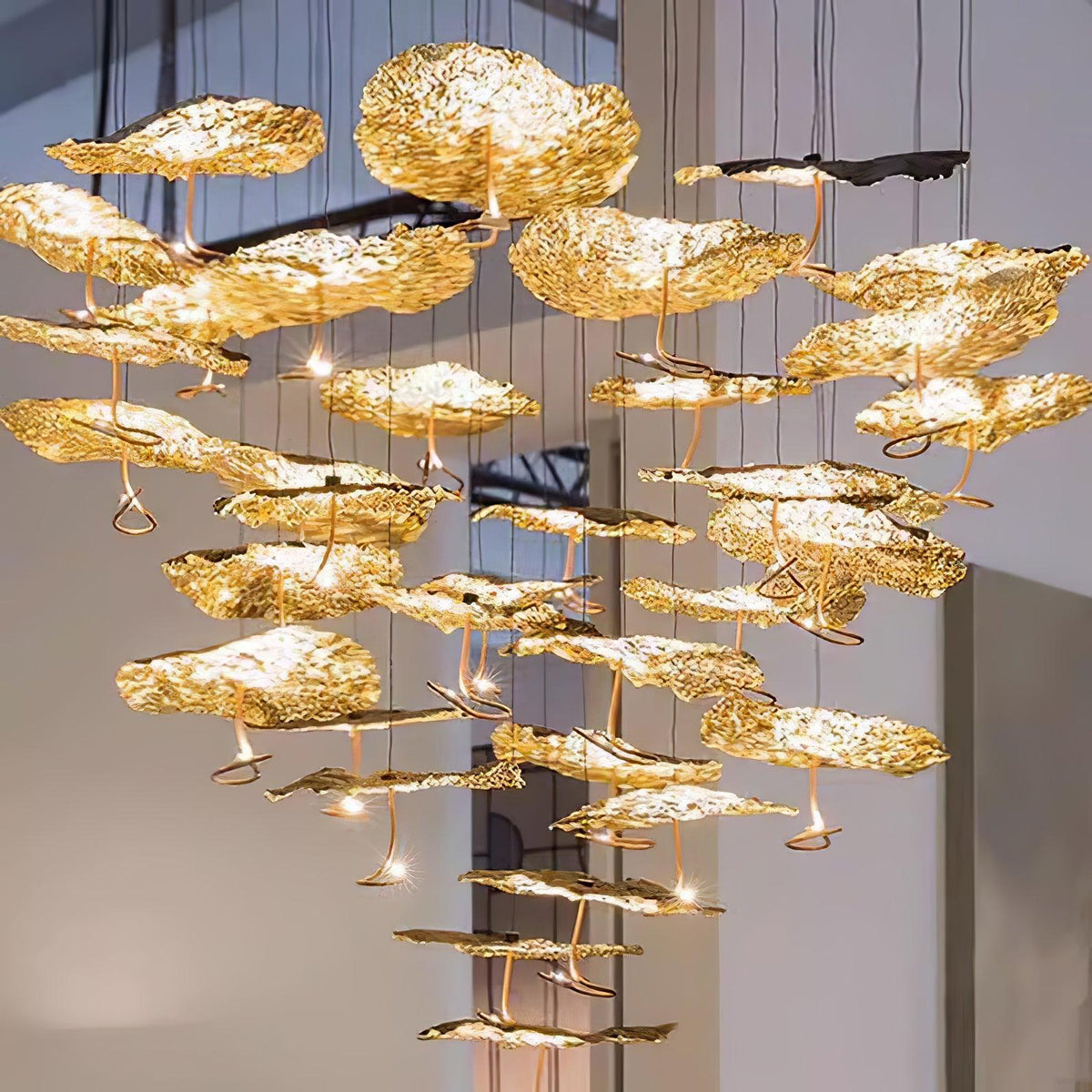 Aureate Cloud Messing Cluster Kronleuchter