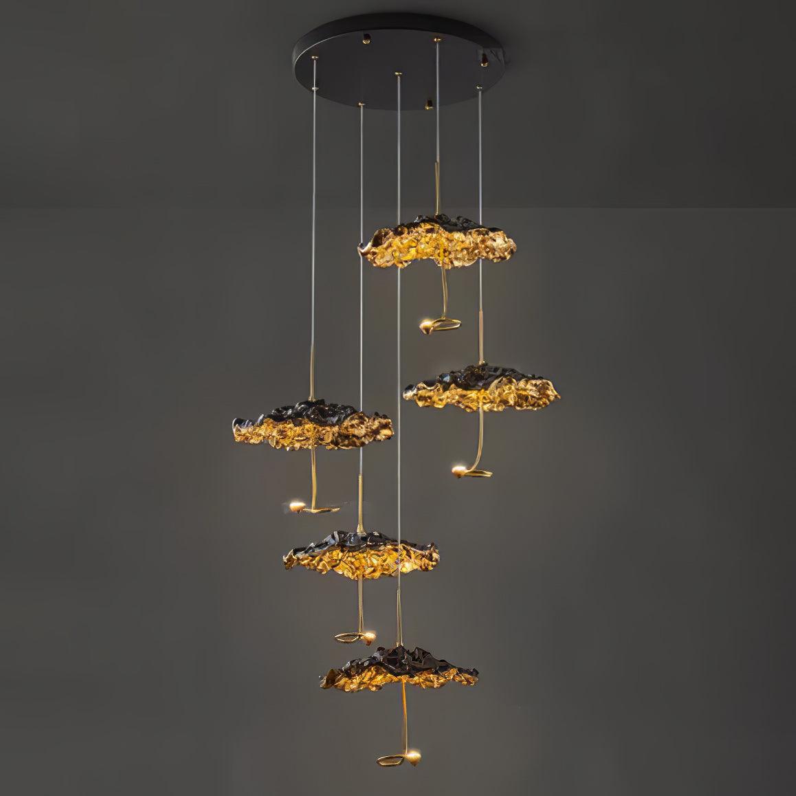 Aureate Cloud Messing Cluster Kronleuchter