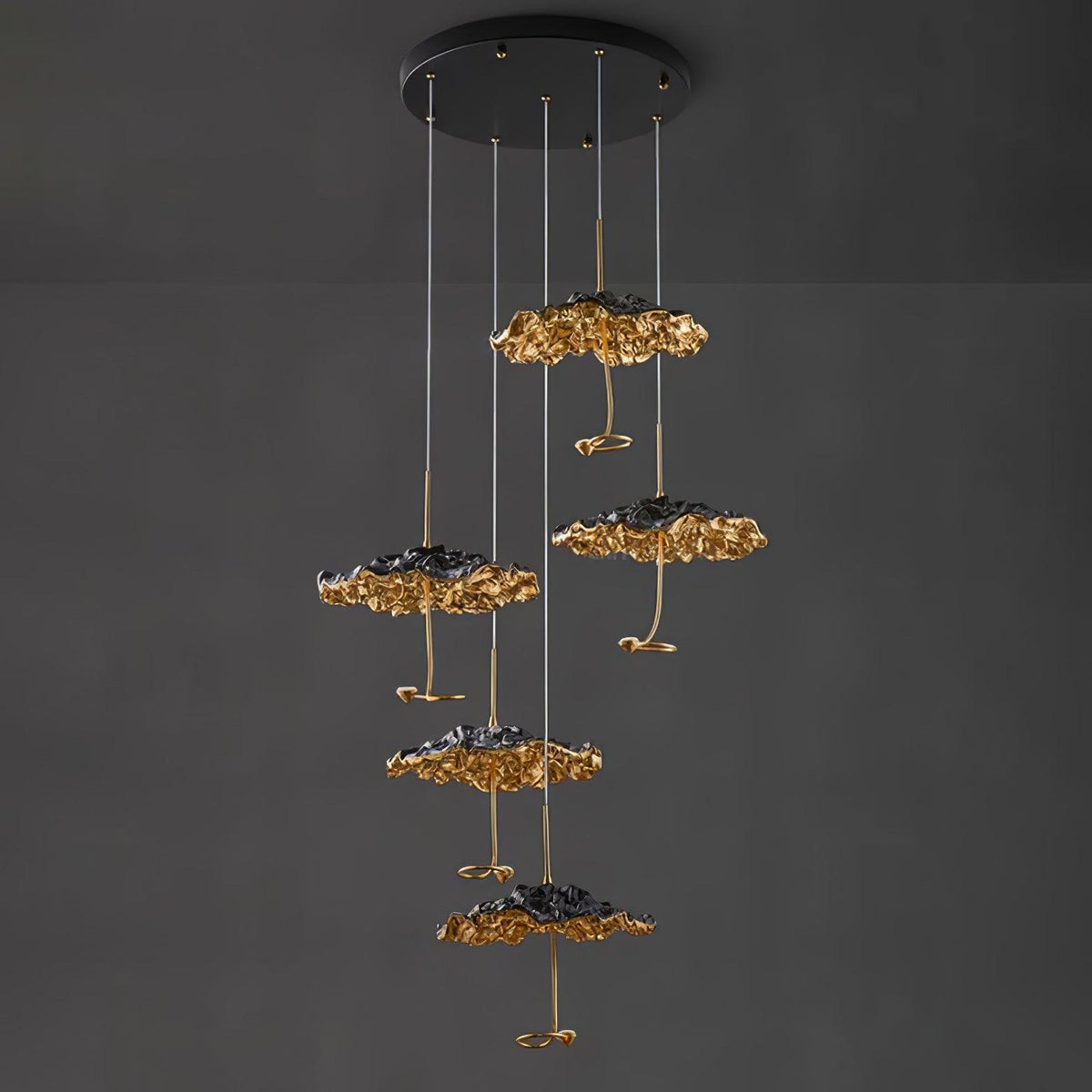 Aureate Cloud Messing Cluster Kronleuchter