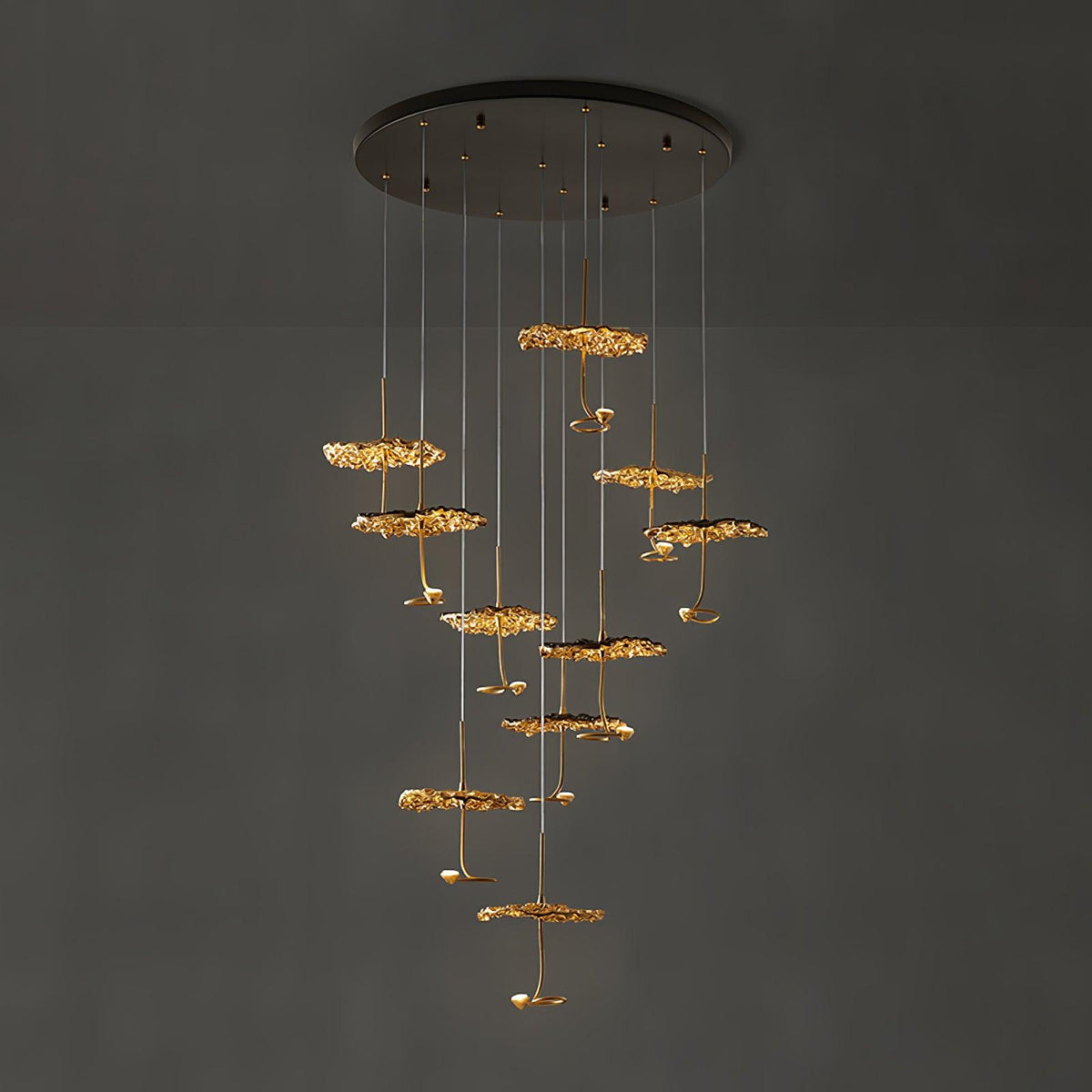 Aureate Cloud Messing Cluster Kronleuchter