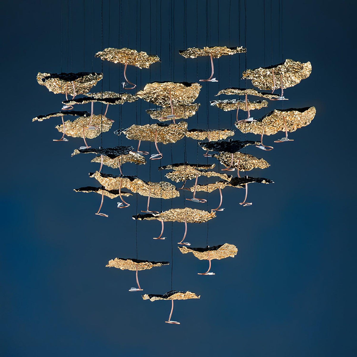 Aureate Cloud Messing Cluster Kronleuchter