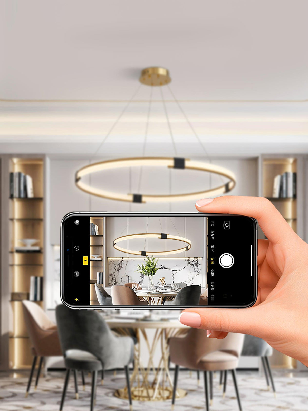 Lavi Kronleuchter Gold Ring LED moderne