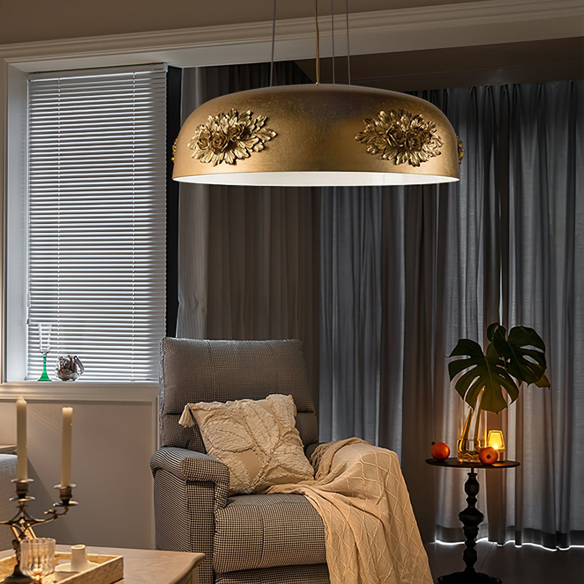 Zesolila Traditionelle Kunst Gold Pendelleuchte