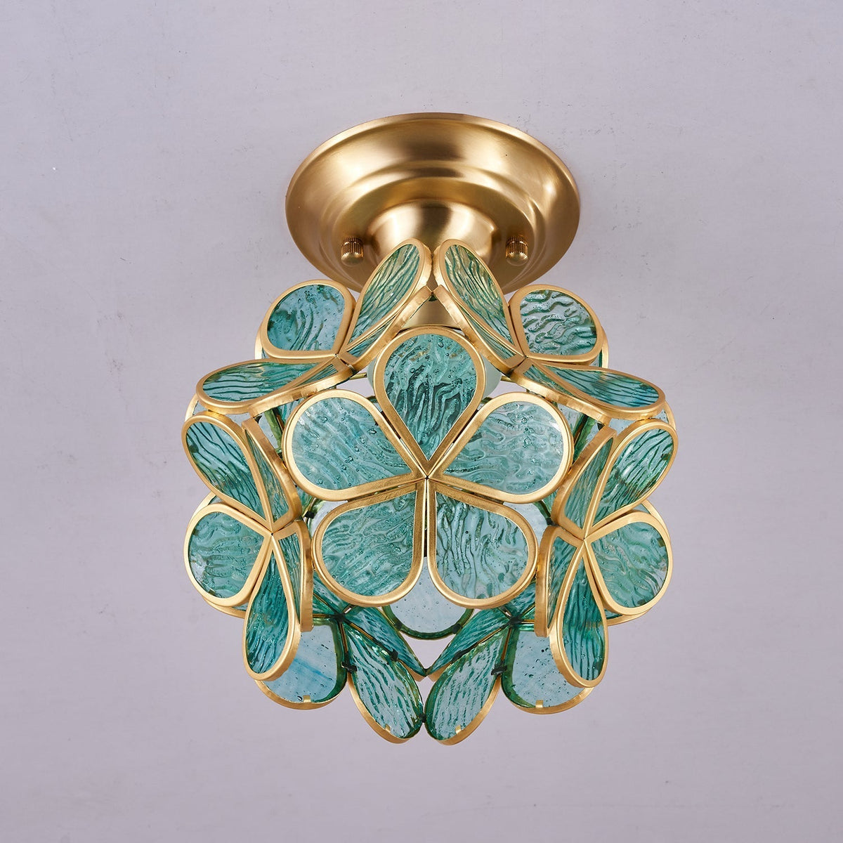 Ullaeiel Postmodern Luxus Bloom Goldene Glas-Deckenleuchte
