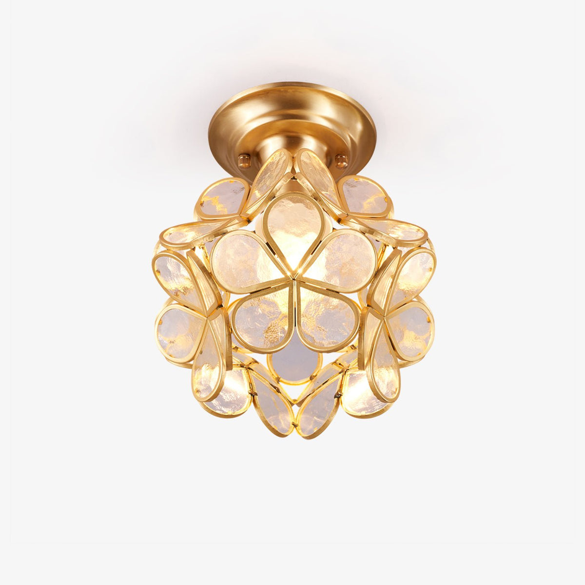 Ullaeiel Postmodern Luxus Bloom Goldene Glas-Deckenleuchte