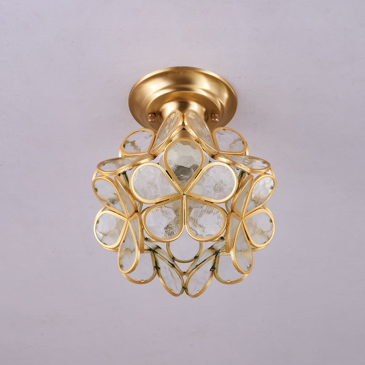 Ullaeiel Postmodern Luxus Bloom Goldene Glas-Deckenleuchte