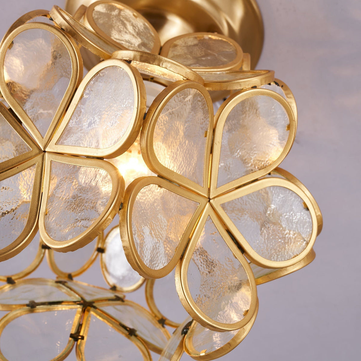 Ullaeiel Postmodern Luxus Bloom Goldene Glas-Deckenleuchte