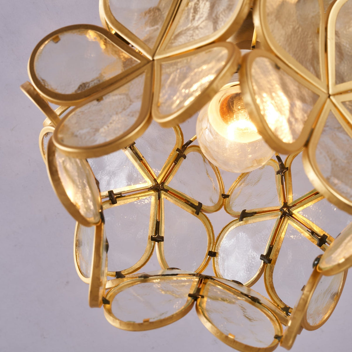 Ullaeiel Postmodern Luxus Bloom Goldene Glas-Deckenleuchte