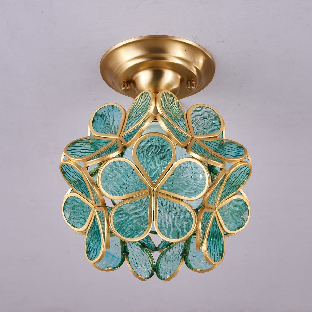 Ullaeiel Postmodern Luxus Bloom Goldene Glas-Deckenleuchte
