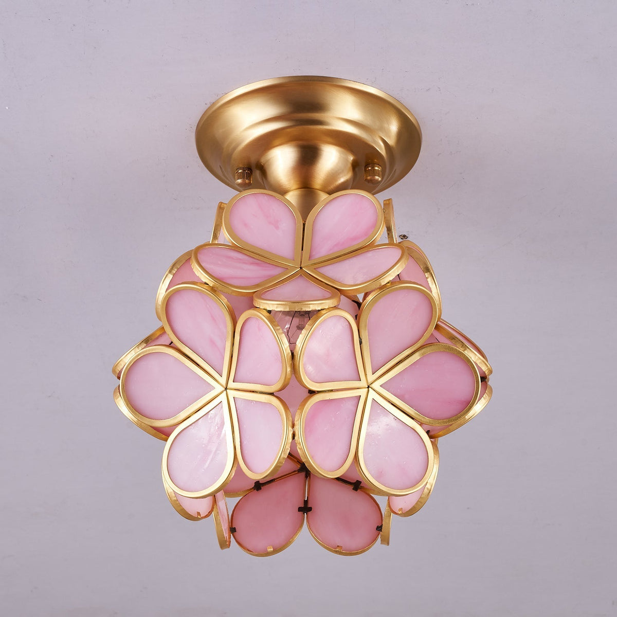 Ullaeiel Postmodern Luxus Bloom Goldene Glas-Deckenleuchte